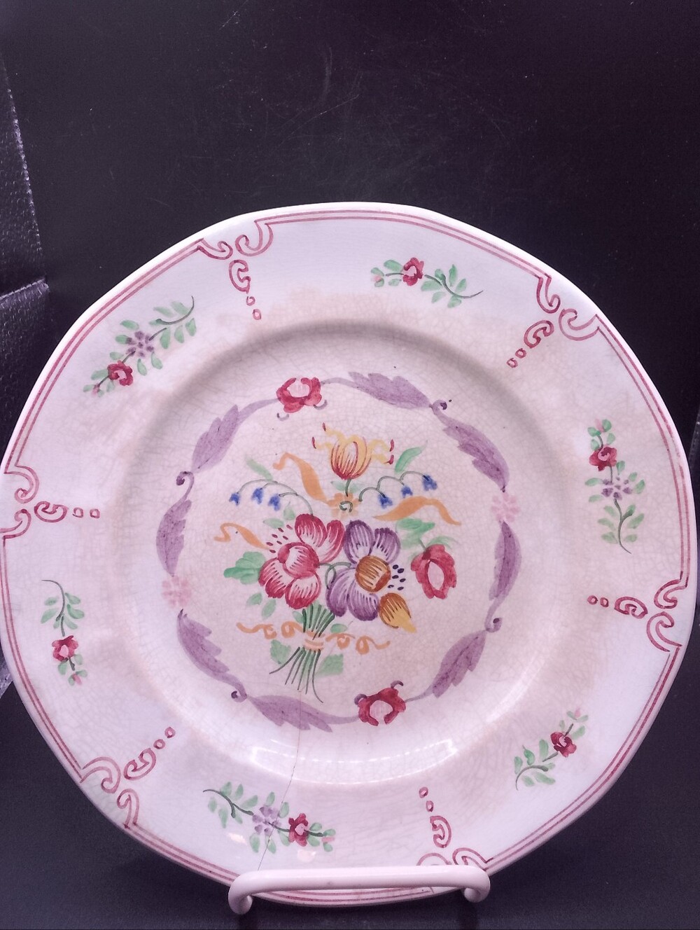 Vintage Adam’s England Calyx Ware Hand Painted Plate 8"